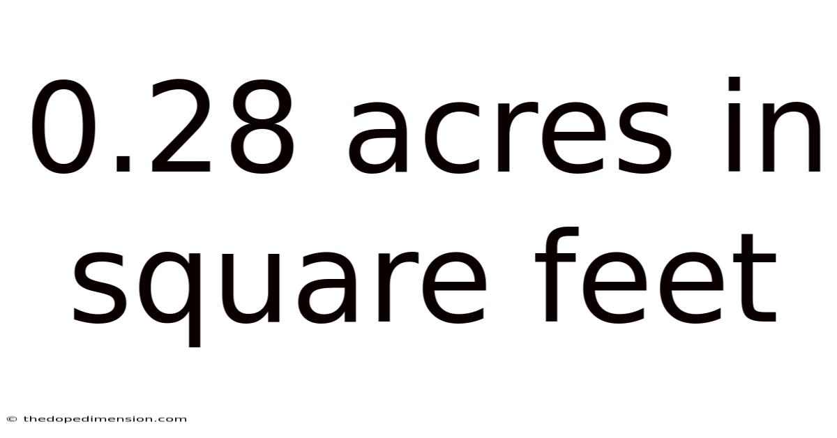 0.28 Acres In Square Feet
