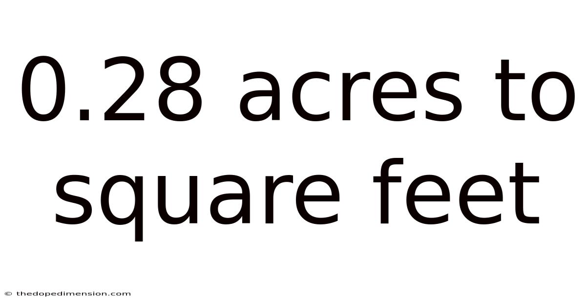 0.28 Acres To Square Feet