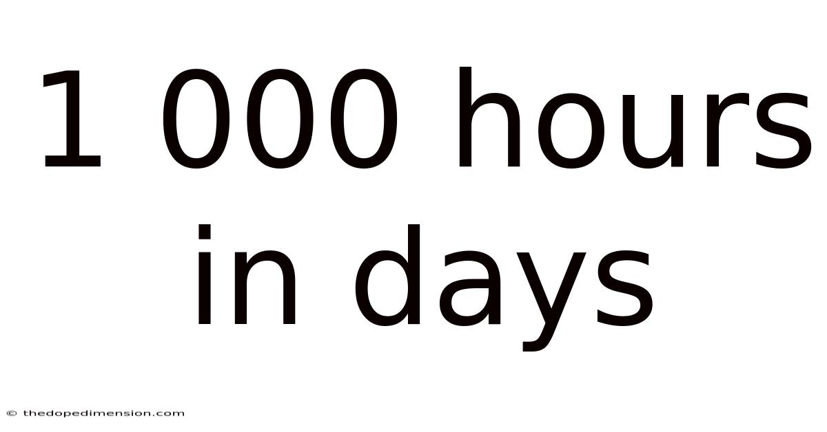 1 000 Hours In Days
