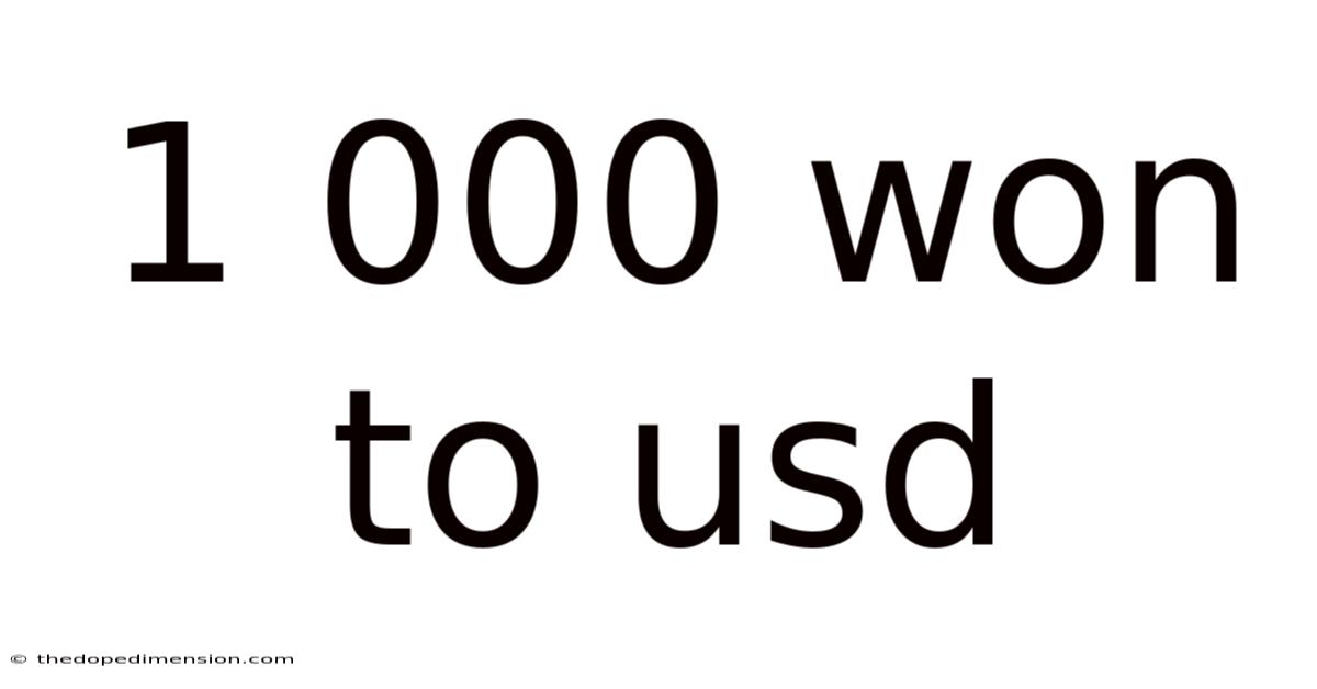 1 000 Won To Usd