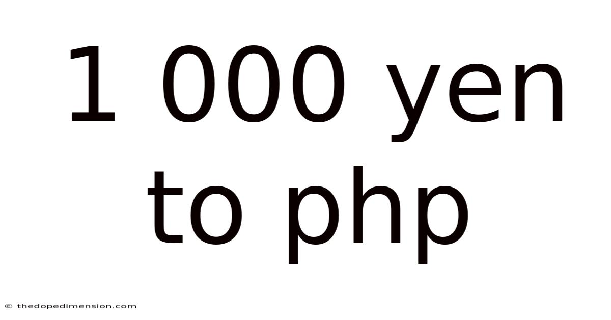 1 000 Yen To Php