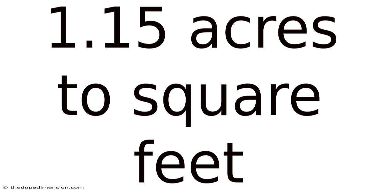 1.15 Acres To Square Feet