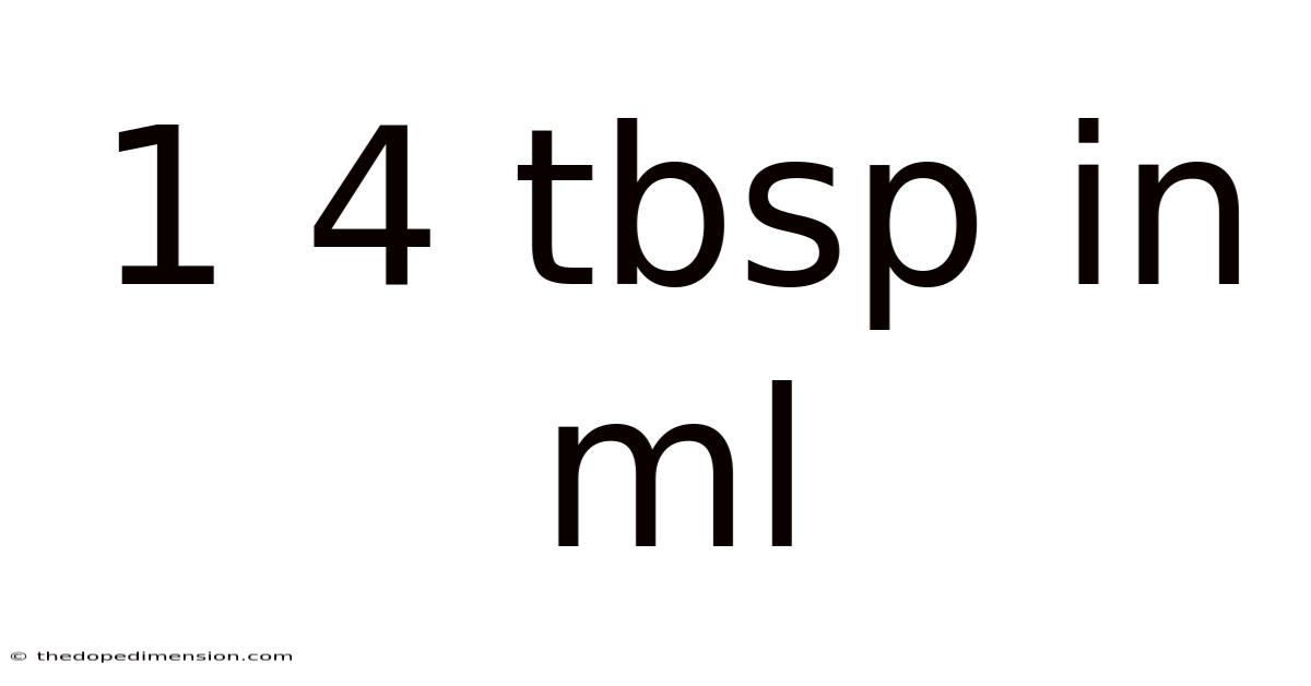 1 4 Tbsp In Ml