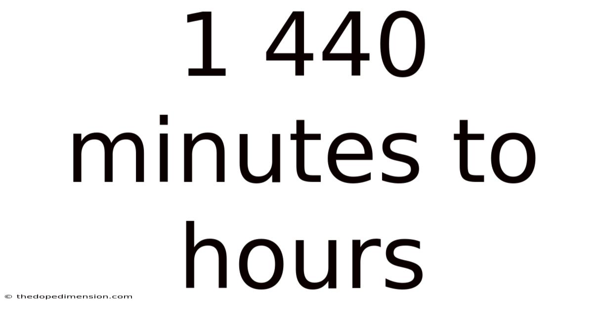 1 440 Minutes To Hours