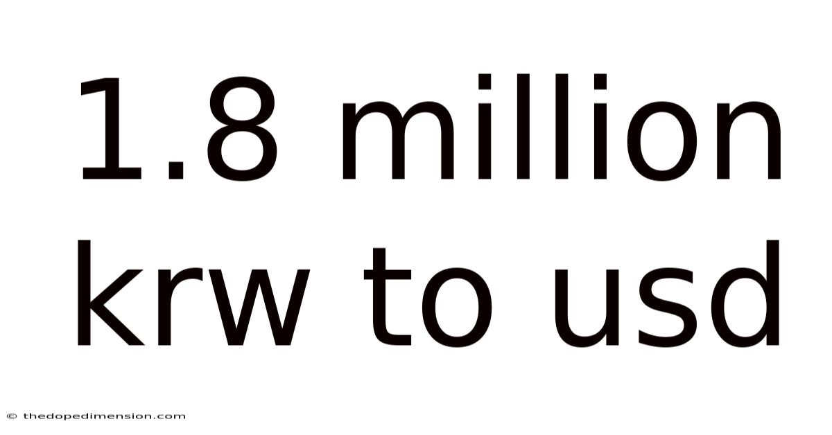 1.8 Million Krw To Usd