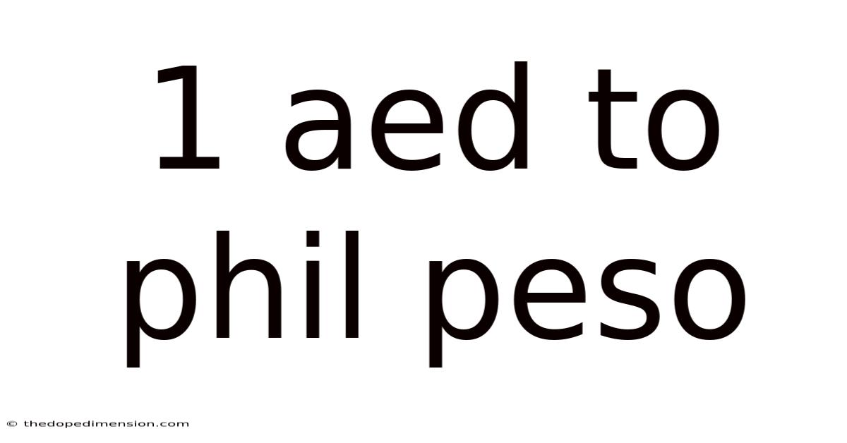 1 Aed To Phil Peso