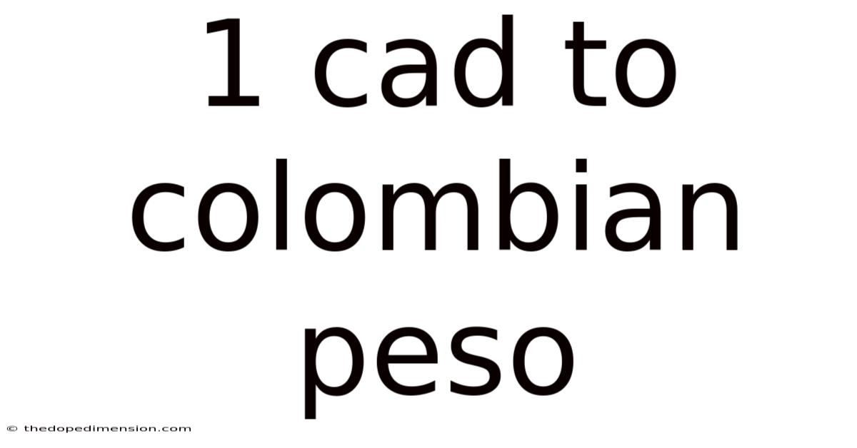 1 Cad To Colombian Peso