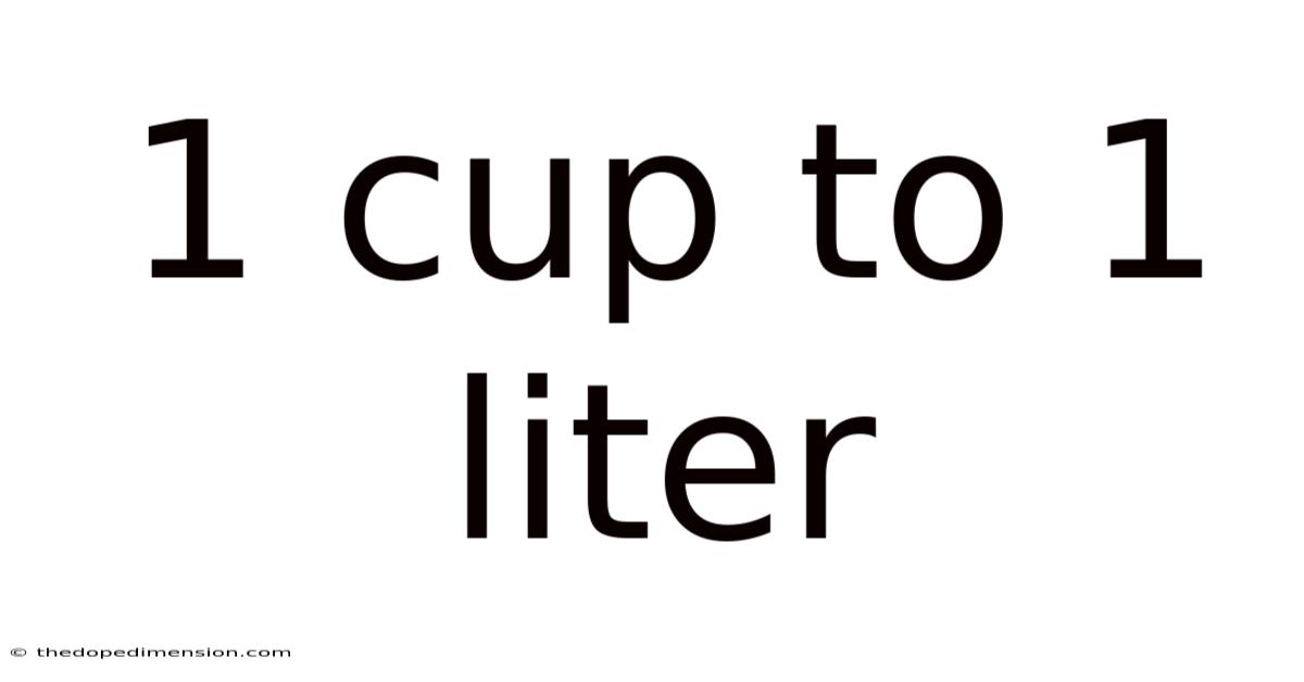 1 Cup To 1 Liter