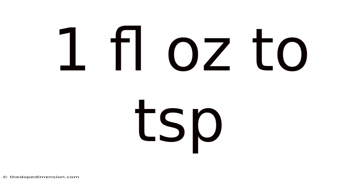 1 Fl Oz To Tsp
