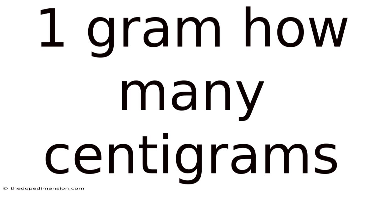 1 Gram How Many Centigrams