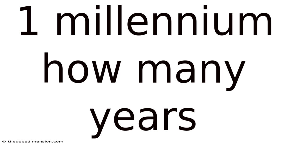 1 Millennium How Many Years