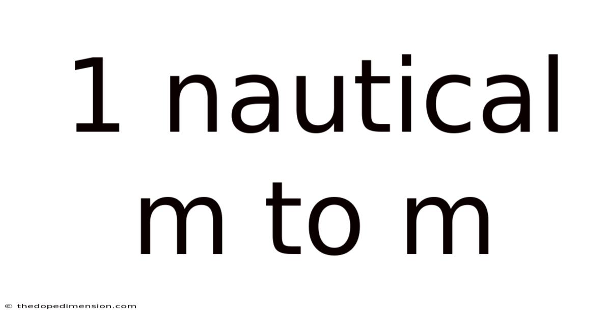 1 Nautical M To M