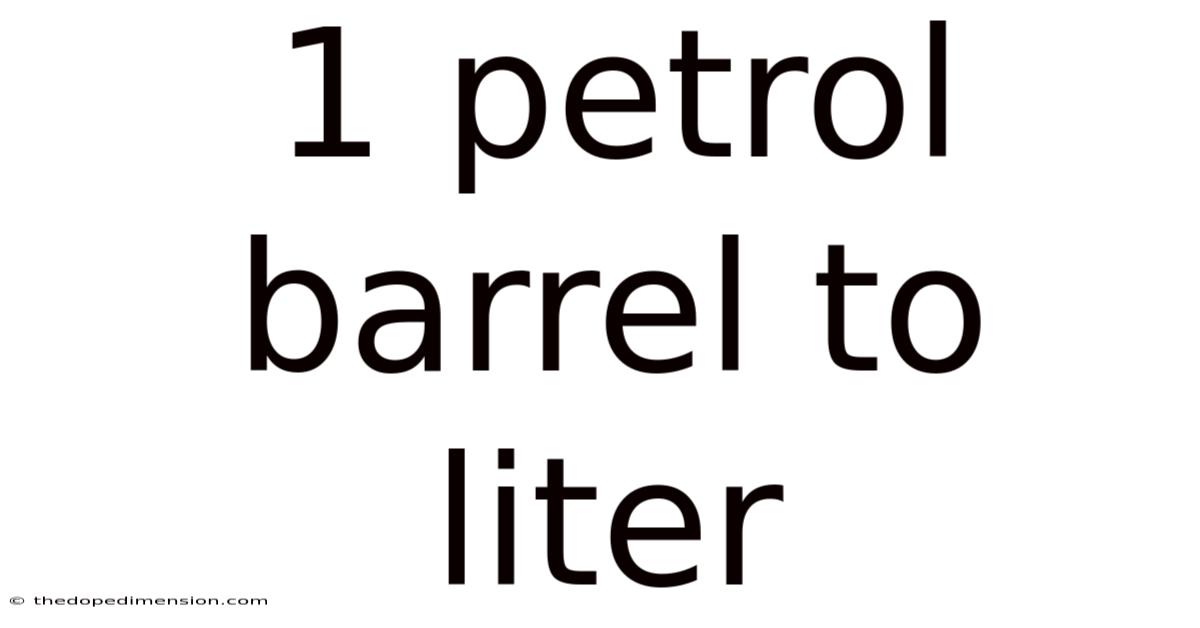 1 Petrol Barrel To Liter