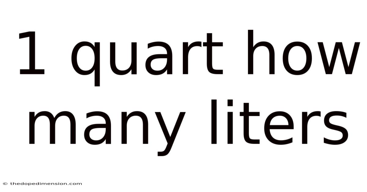 1 Quart How Many Liters