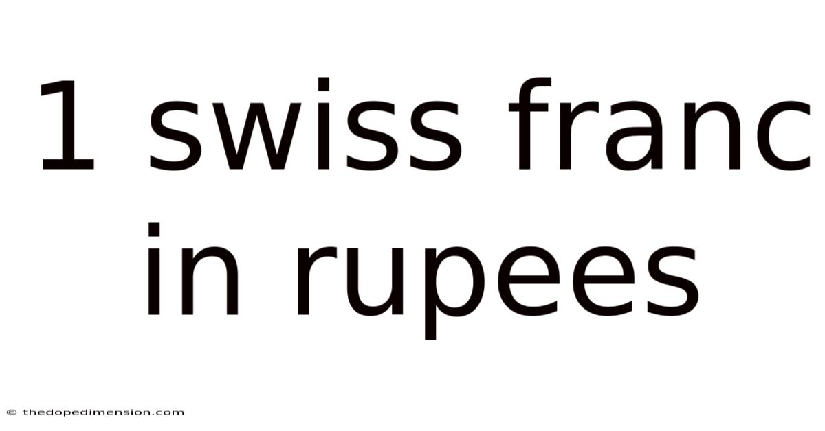 1 Swiss Franc In Rupees