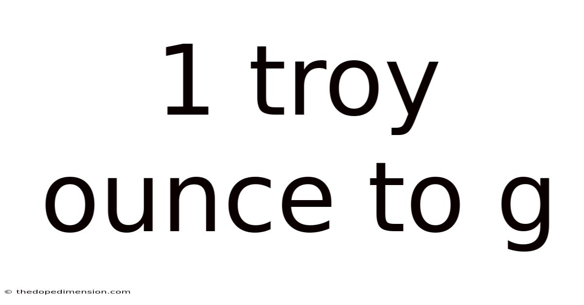 1 Troy Ounce To G