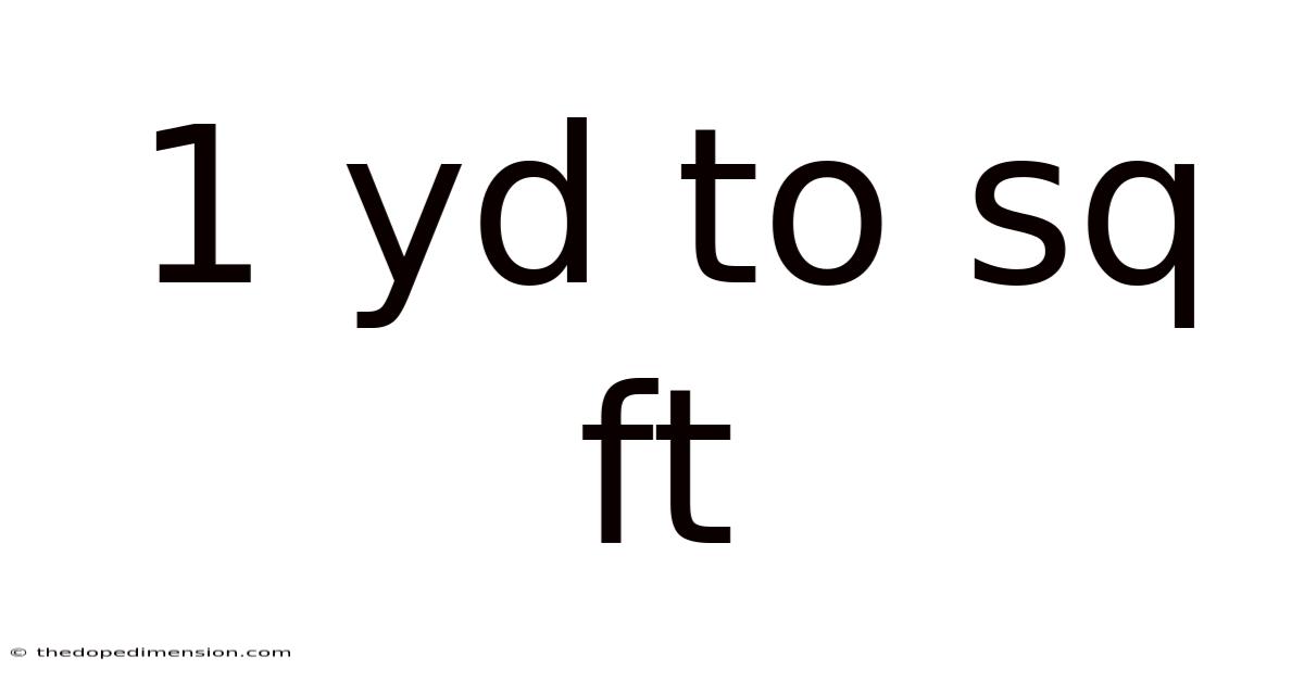 1 Yd To Sq Ft