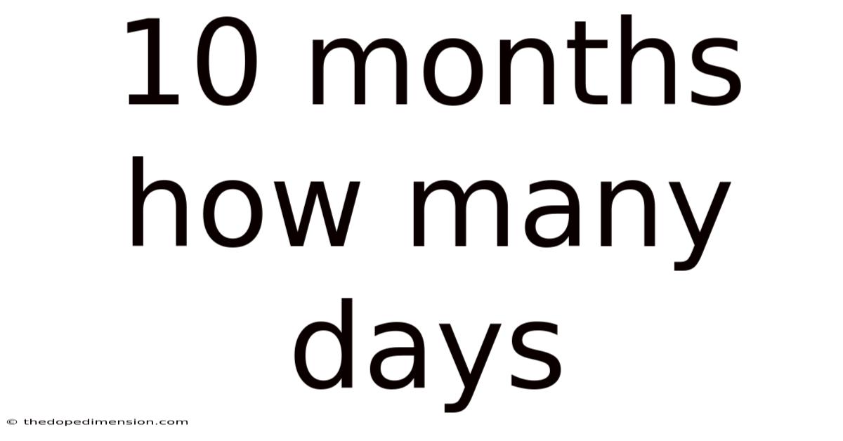 10 Months How Many Days