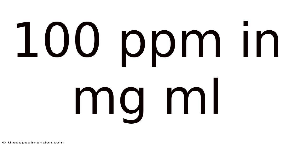 100 Ppm In Mg Ml