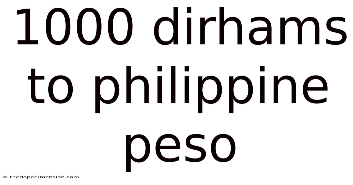 1000 Dirhams To Philippine Peso