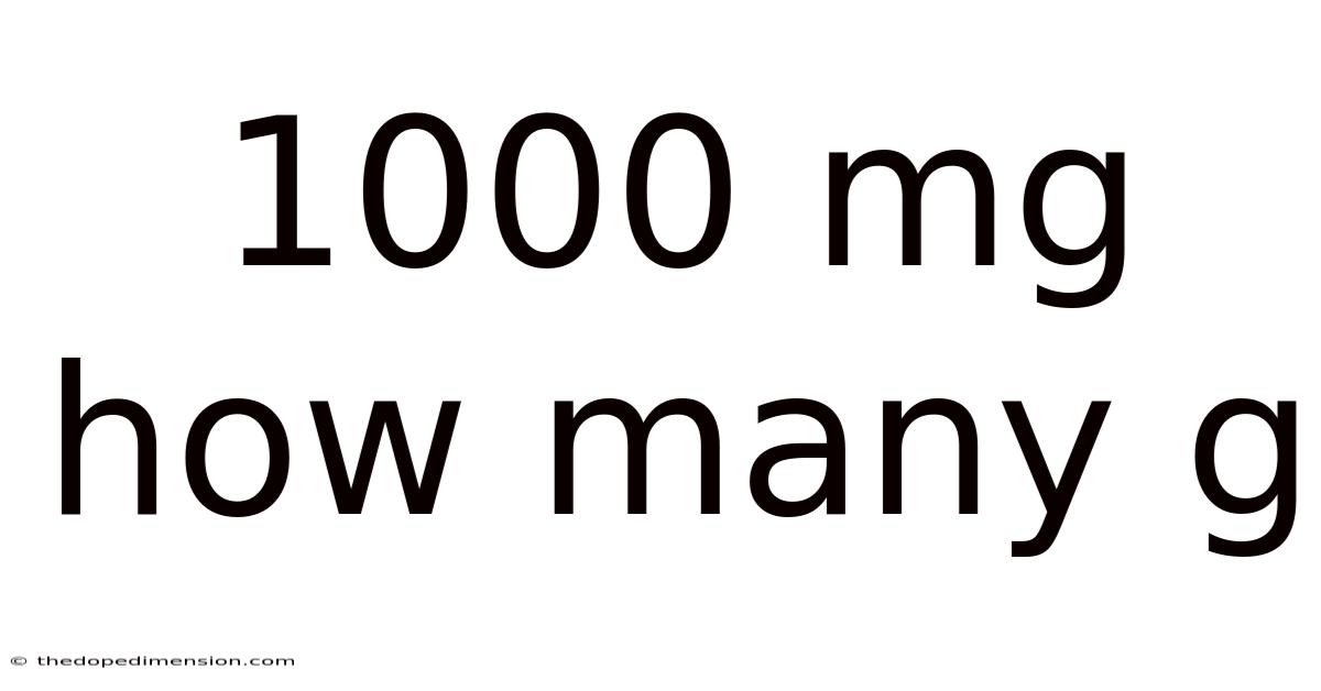 1000 Mg How Many G