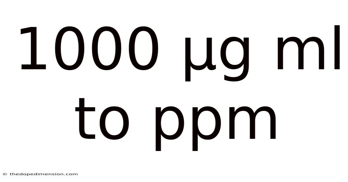 1000 Μg Ml To Ppm