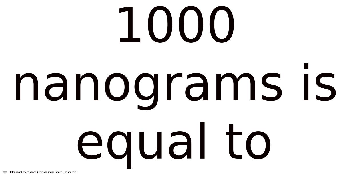 1000 Nanograms Is Equal To