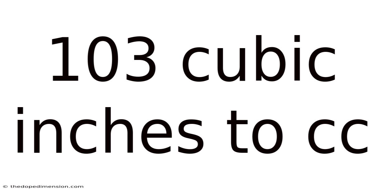 103 Cubic Inches To Cc