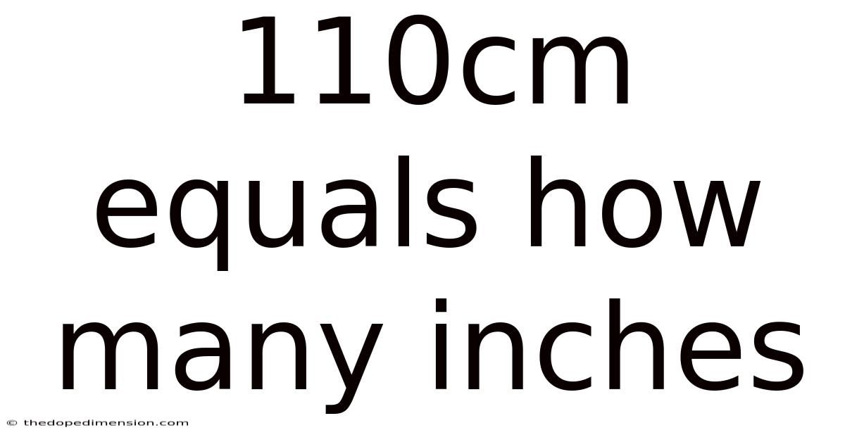 110cm Equals How Many Inches