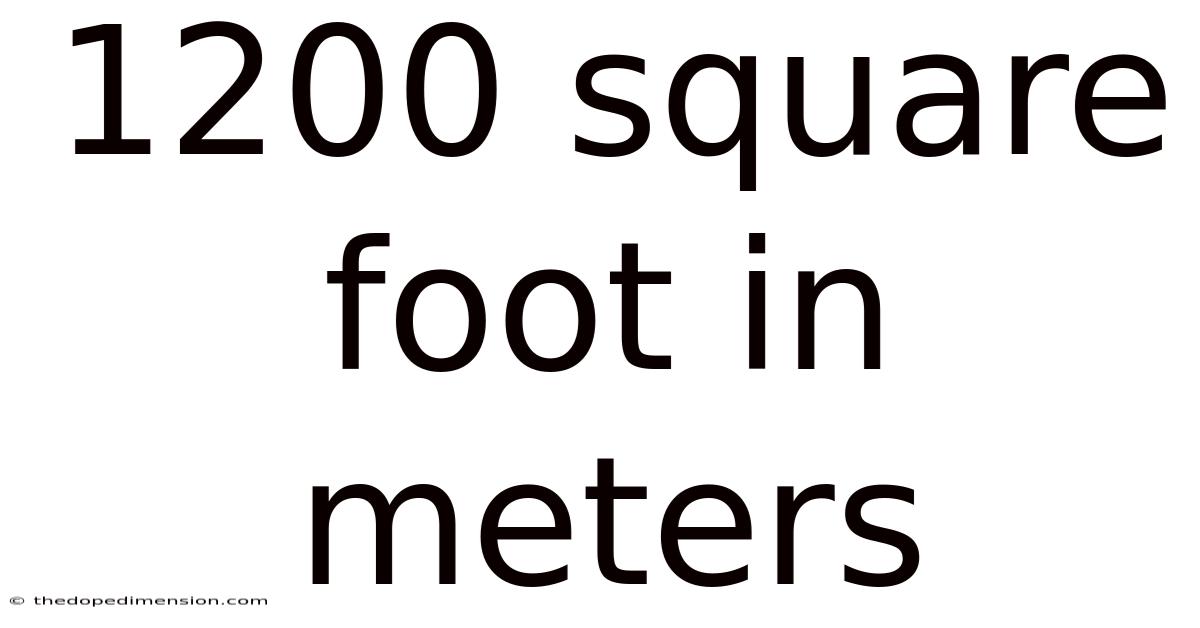 1200 Square Foot In Meters