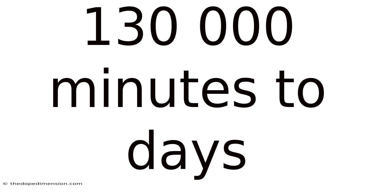 130 000 Minutes To Days