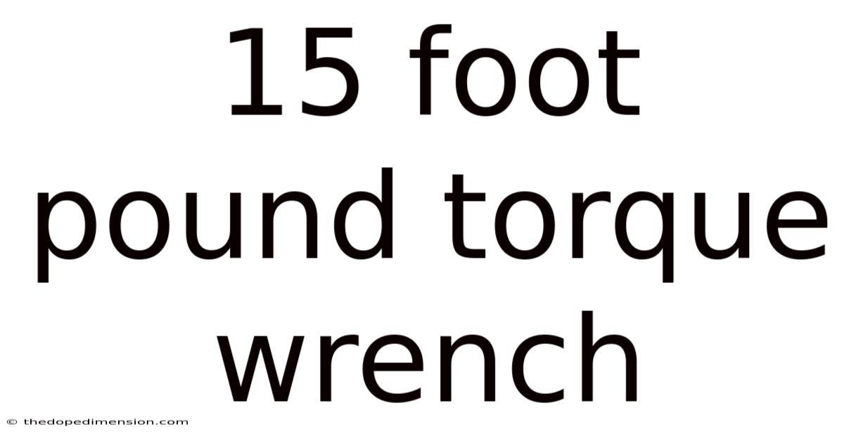 15 Foot Pound Torque Wrench