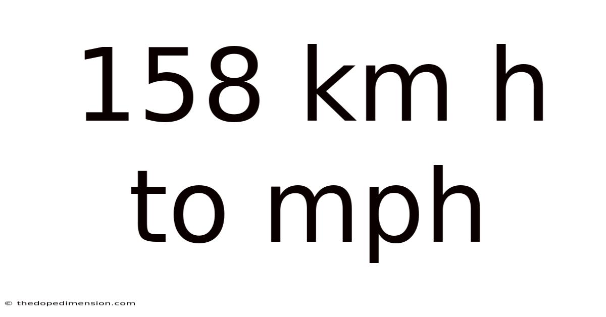 158 Km H To Mph