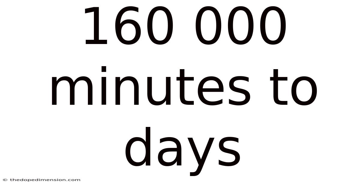 160 000 Minutes To Days