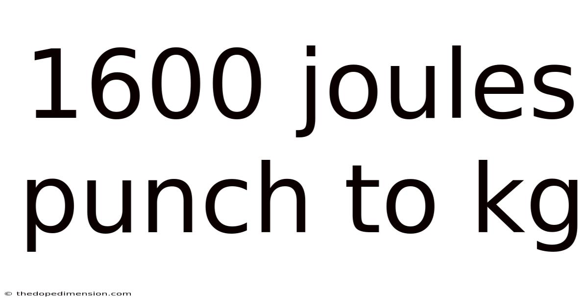 1600 Joules Punch To Kg