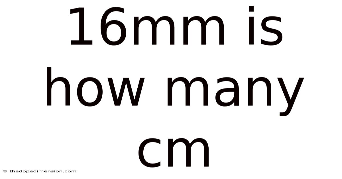 16mm Is How Many Cm