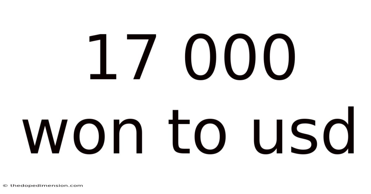 17 000 Won To Usd