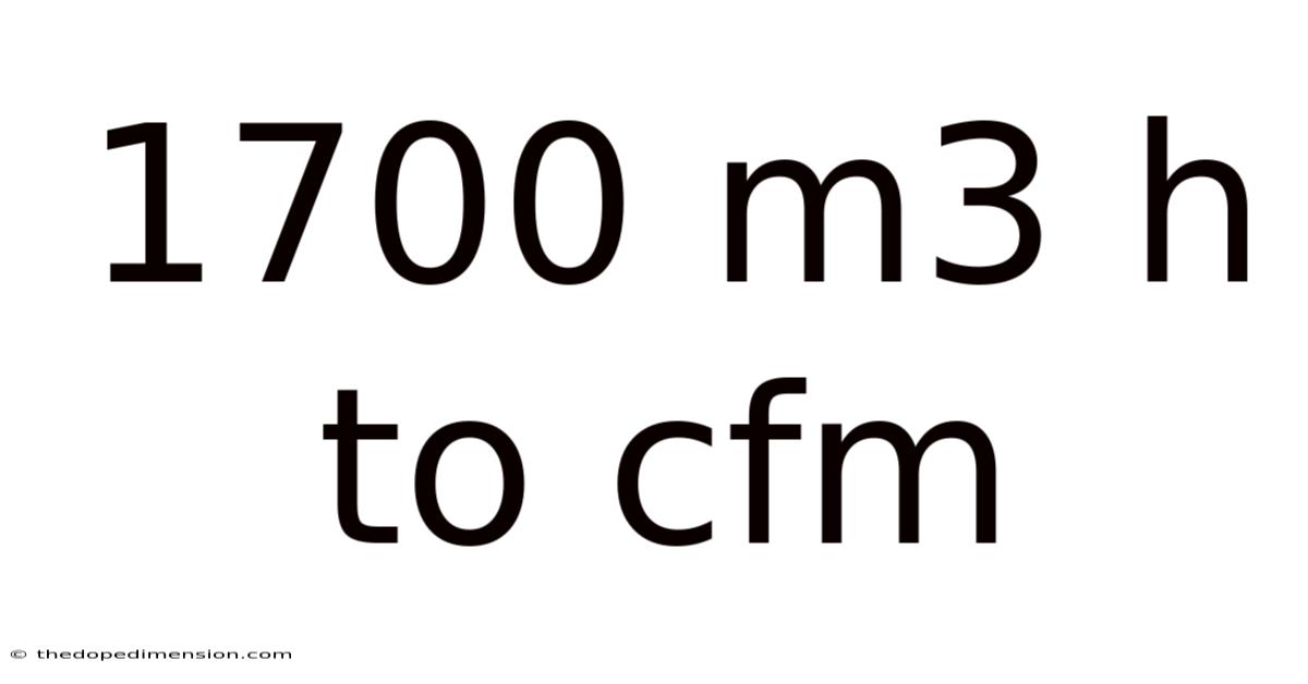 1700 M3 H To Cfm