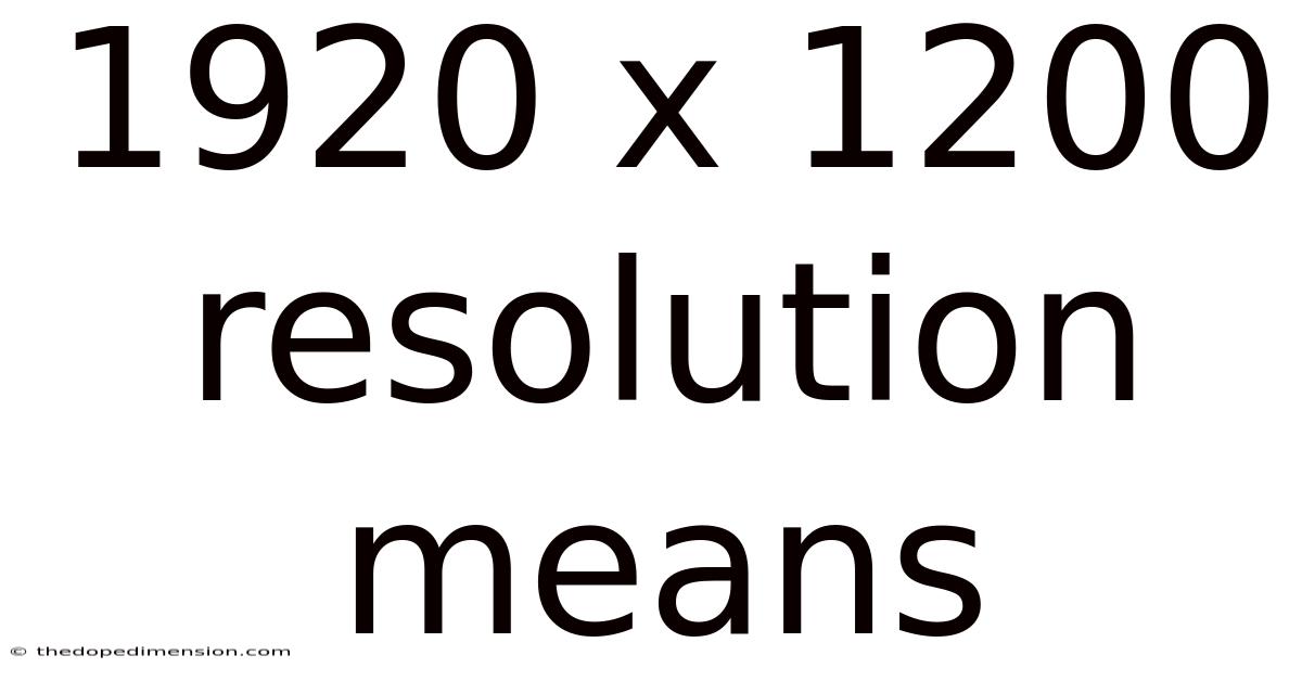 1920 X 1200 Resolution Means