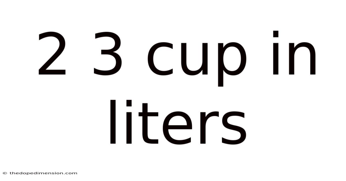 2 3 Cup In Liters
