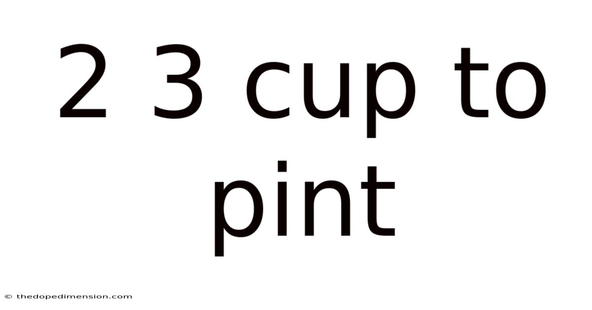 2 3 Cup To Pint