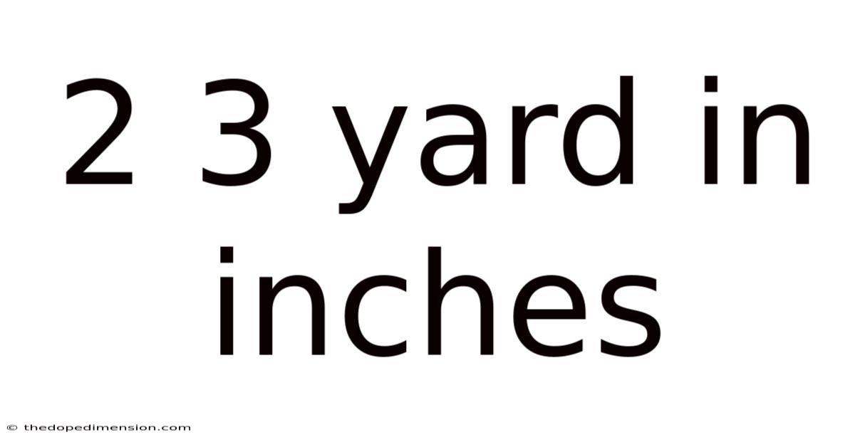 2 3 Yard In Inches