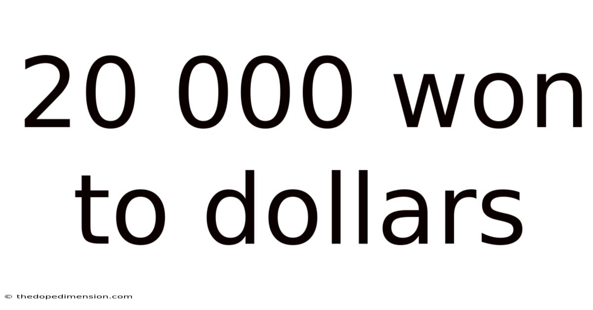 20 000 Won To Dollars