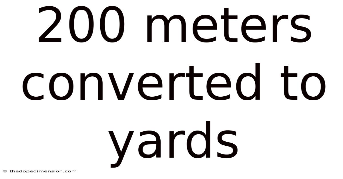 200 Meters Converted To Yards