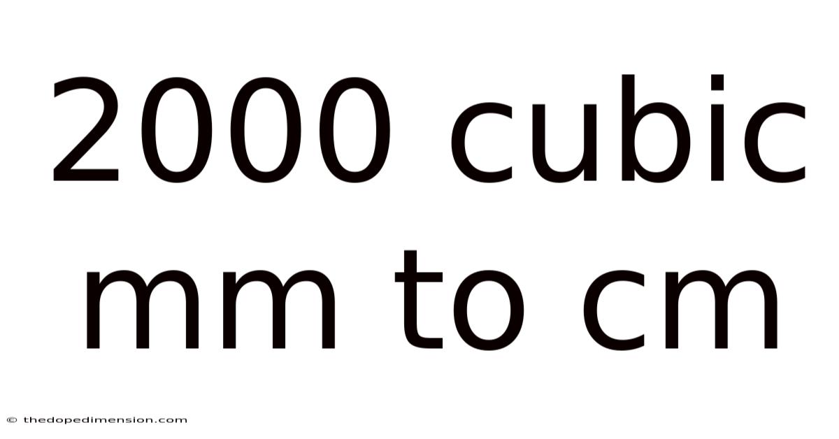 2000 Cubic Mm To Cm
