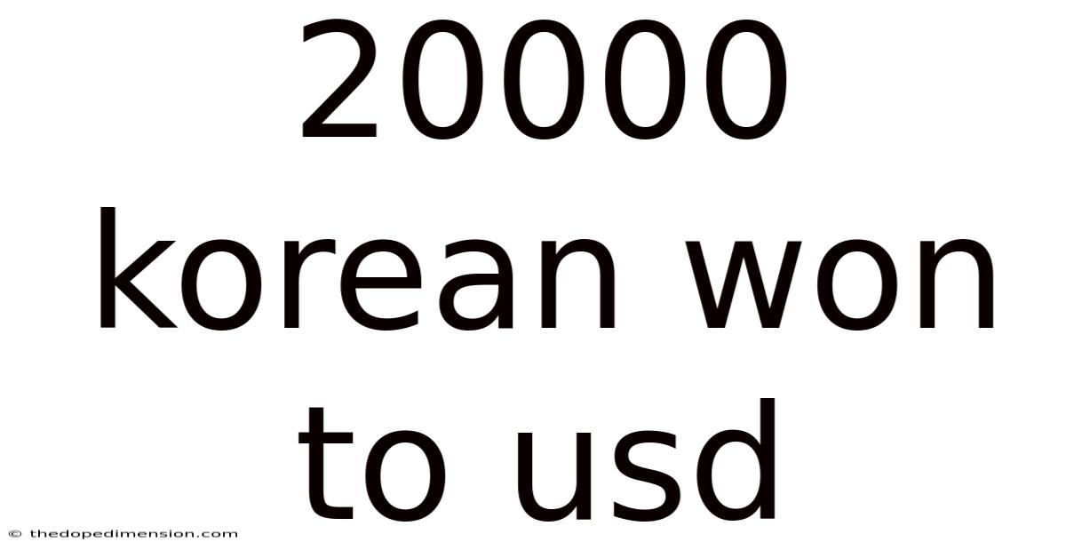 20000 Korean Won To Usd