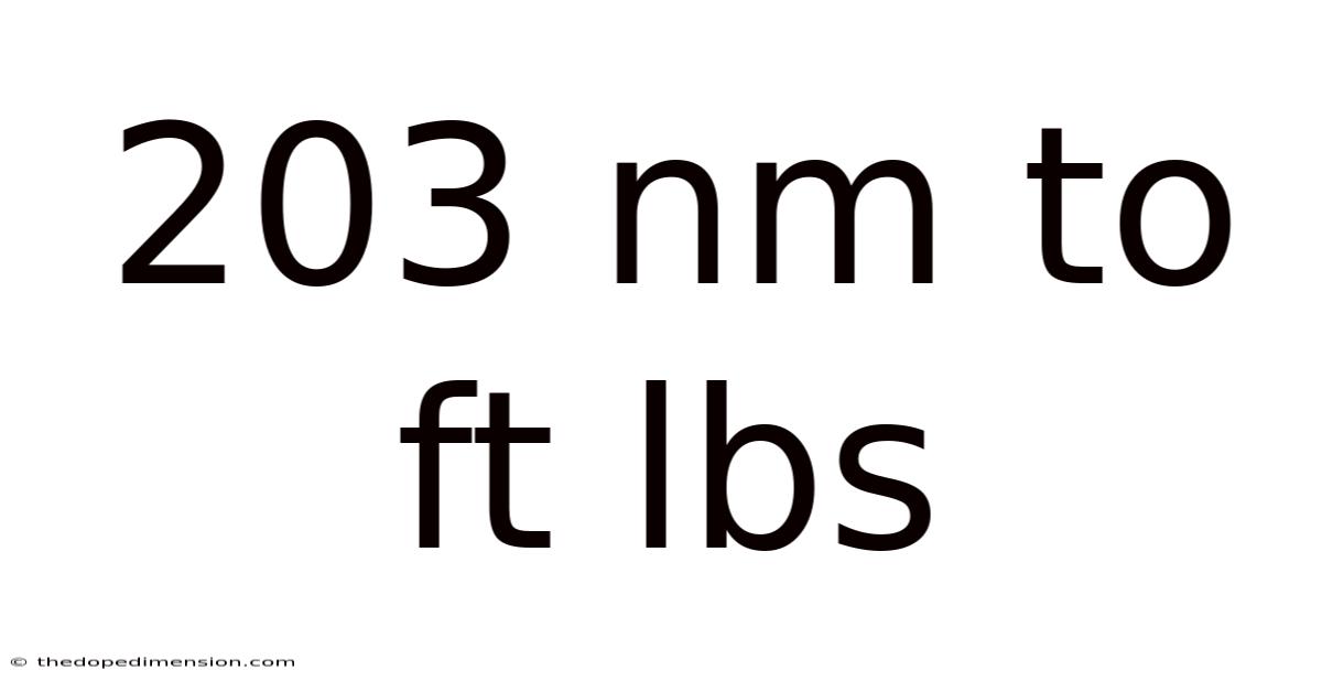 203 Nm To Ft Lbs