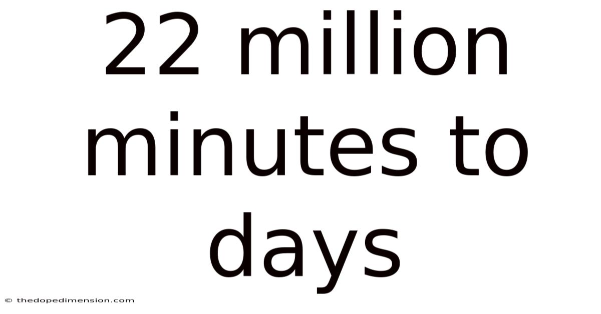 22 Million Minutes To Days
