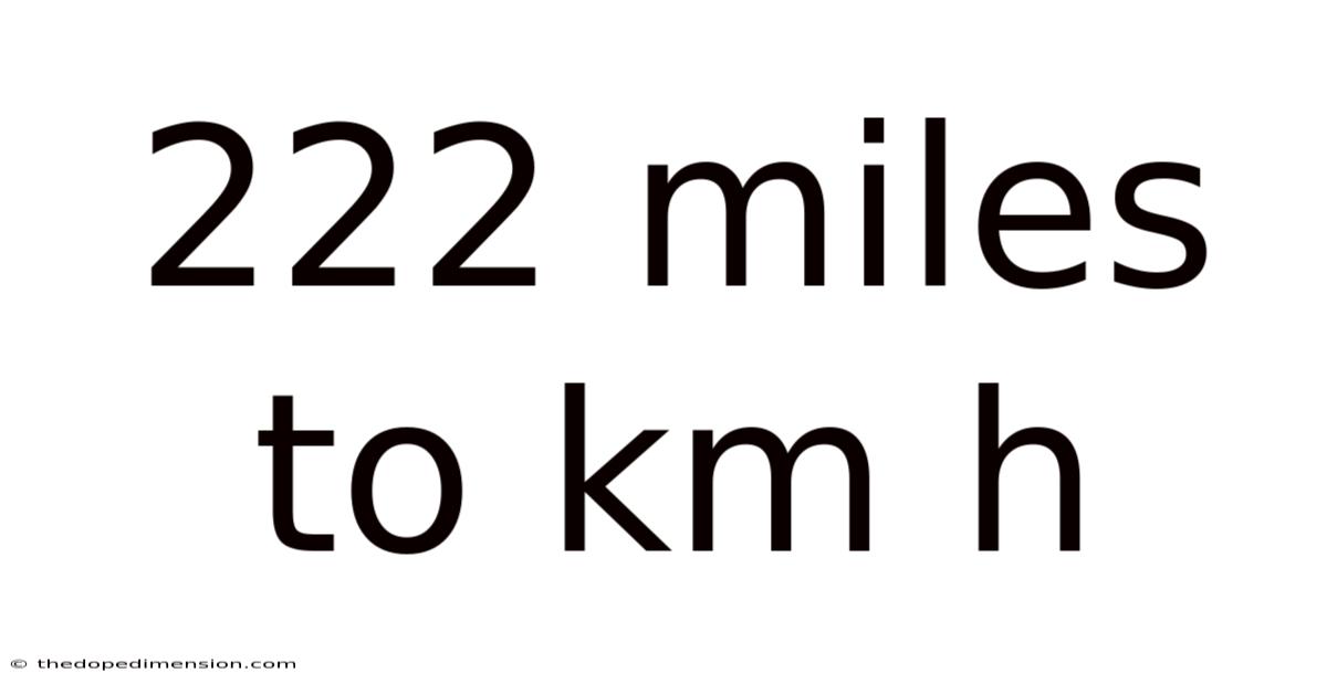 222 Miles To Km H