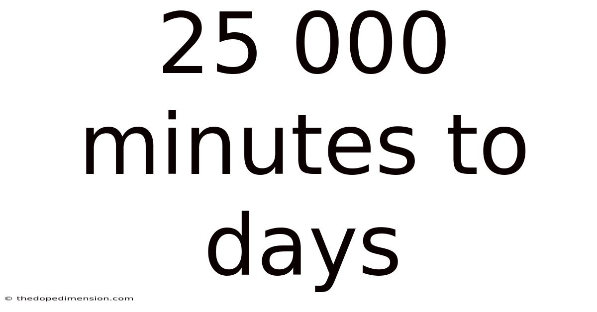 25 000 Minutes To Days